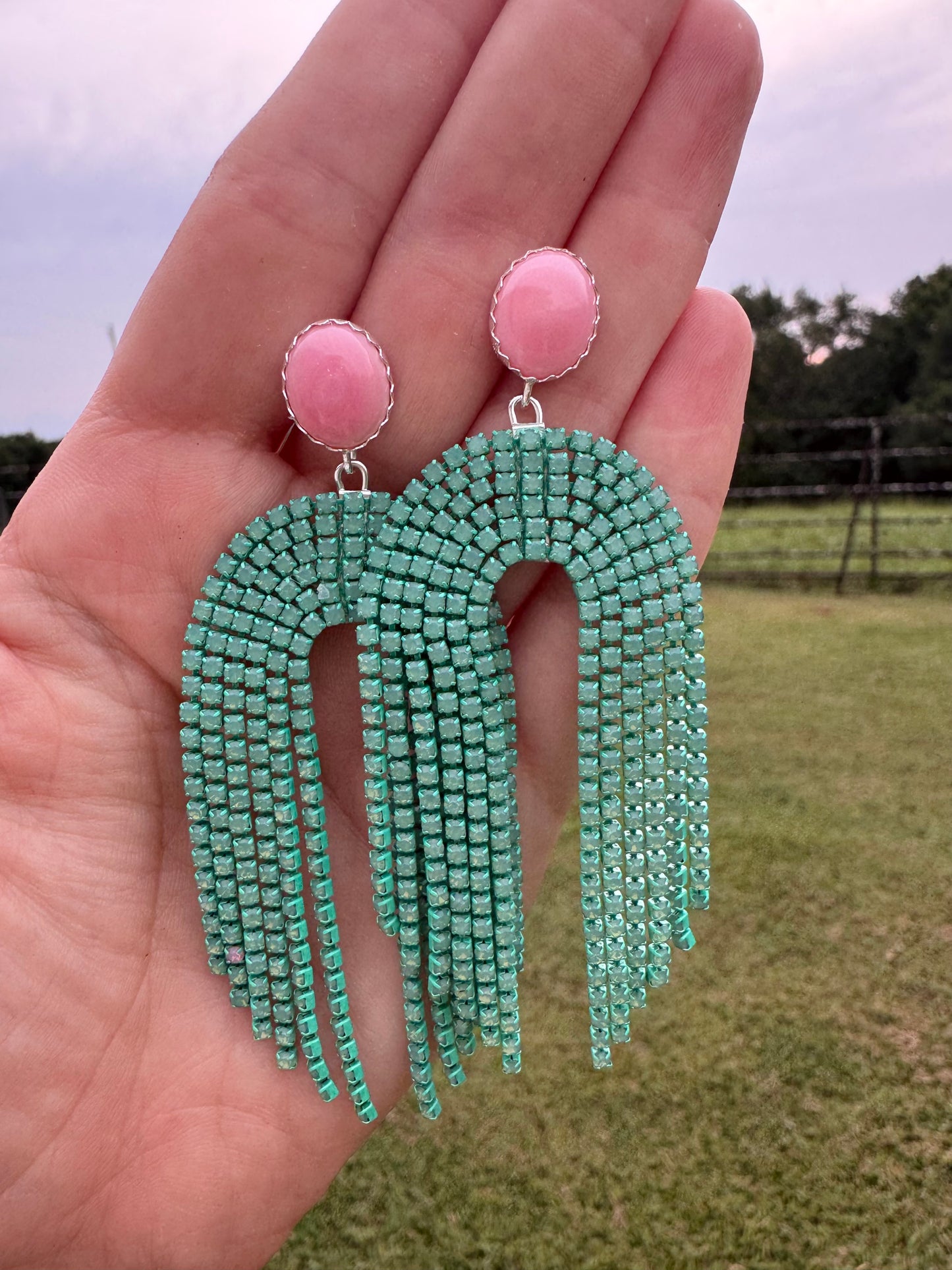 Pink Conch Sparkle Stud Earrings - preorder