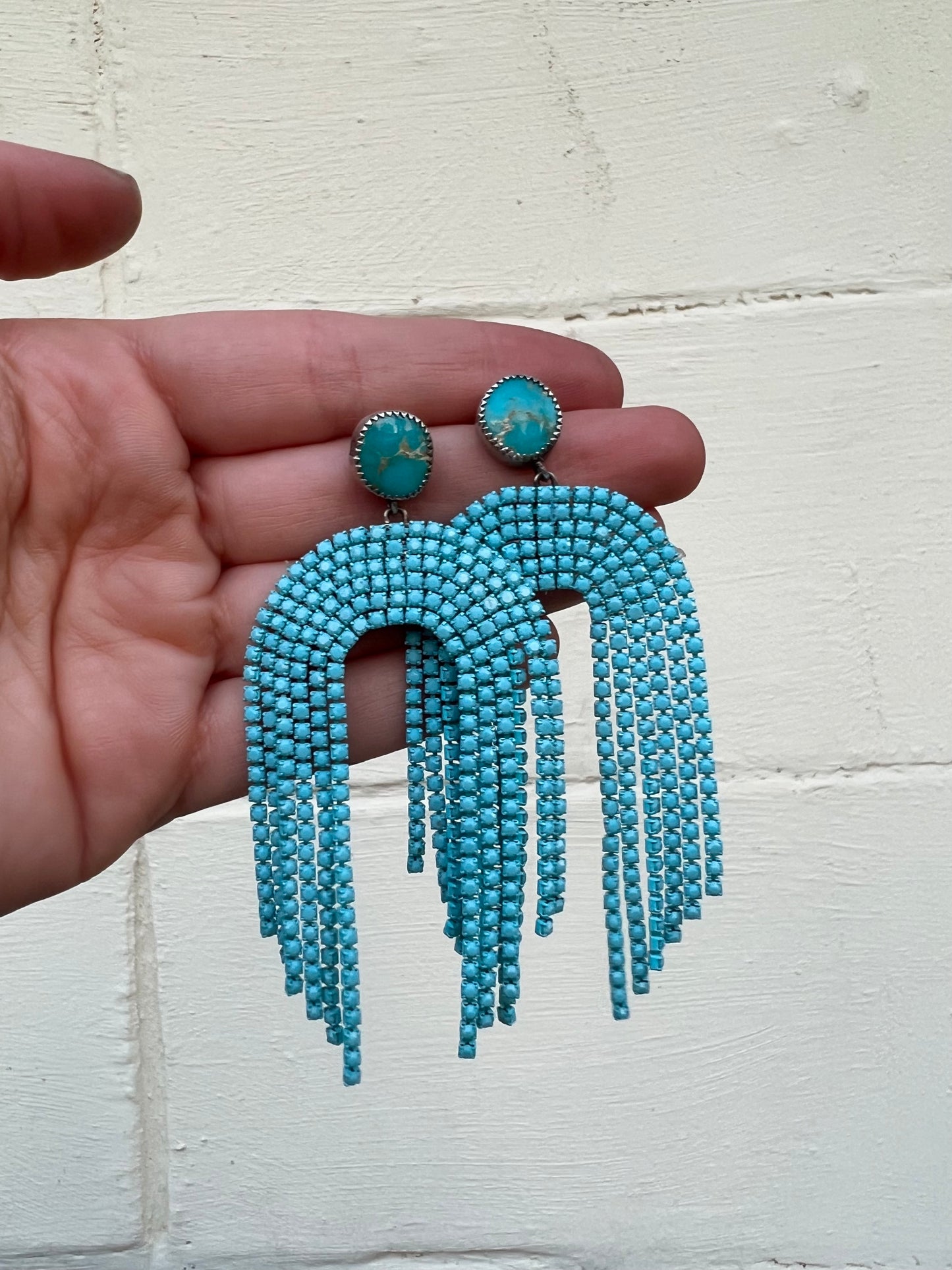 Sparkle Stud Earrings - blue