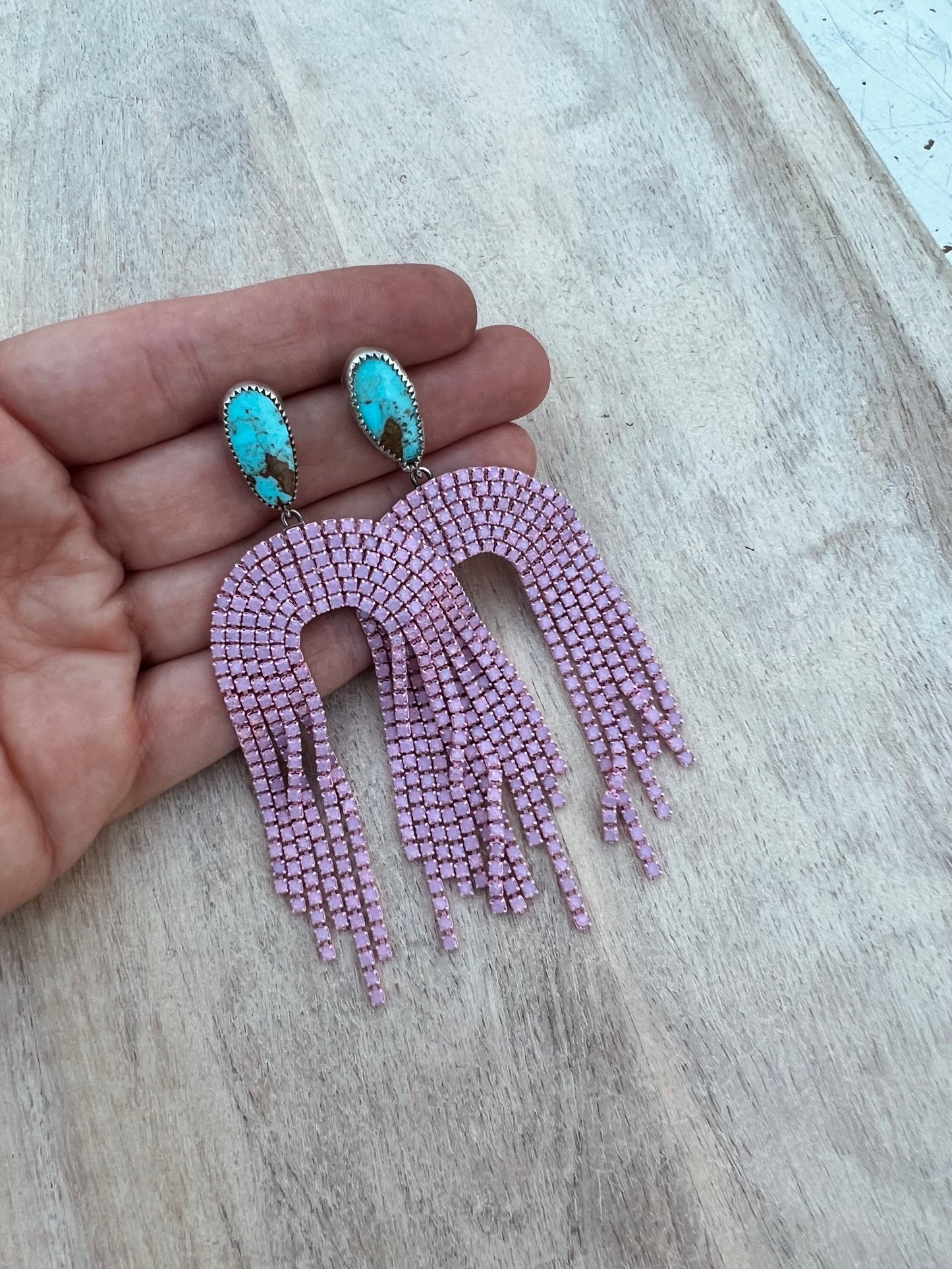 Sparkle Stud Earrings - Pink
