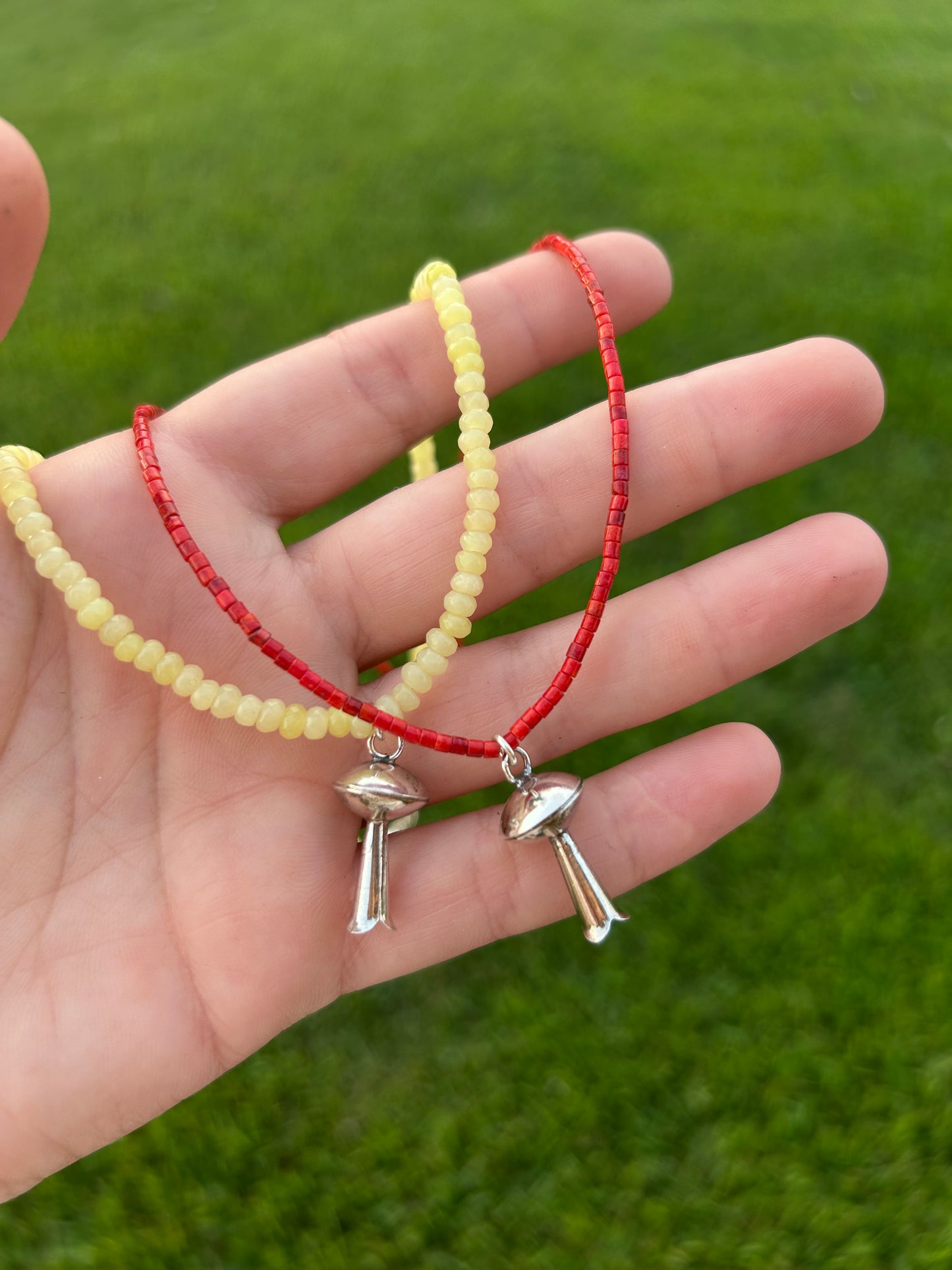Beaded Blossom Pendant Necklace