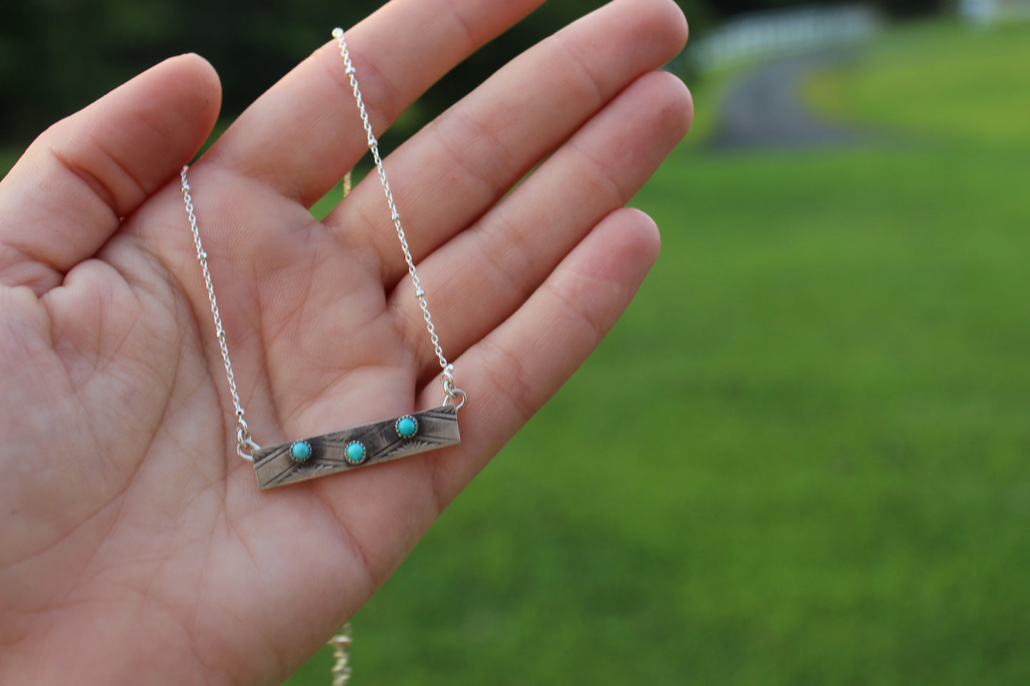 Turquoise Bar Necklace