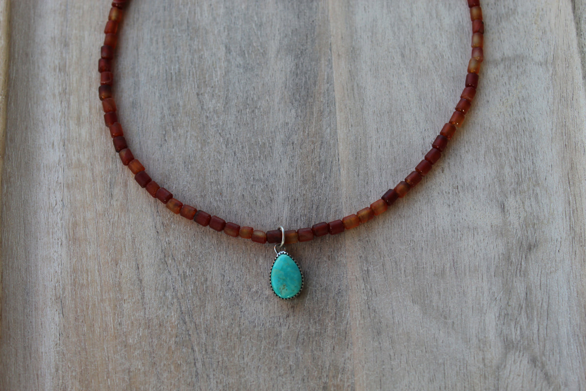 Beaded Pendant Necklace (no. 62)