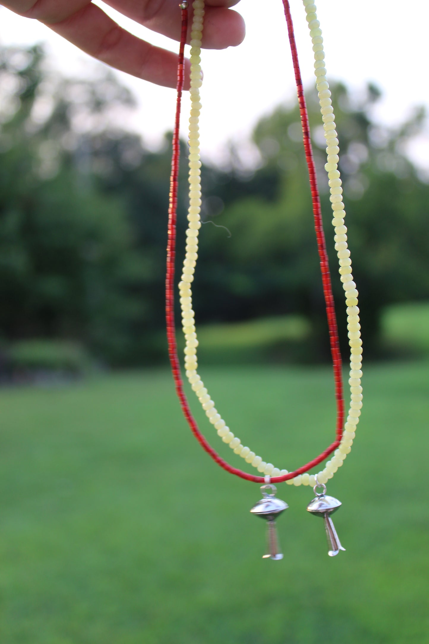 Beaded Blossom Pendant Necklace