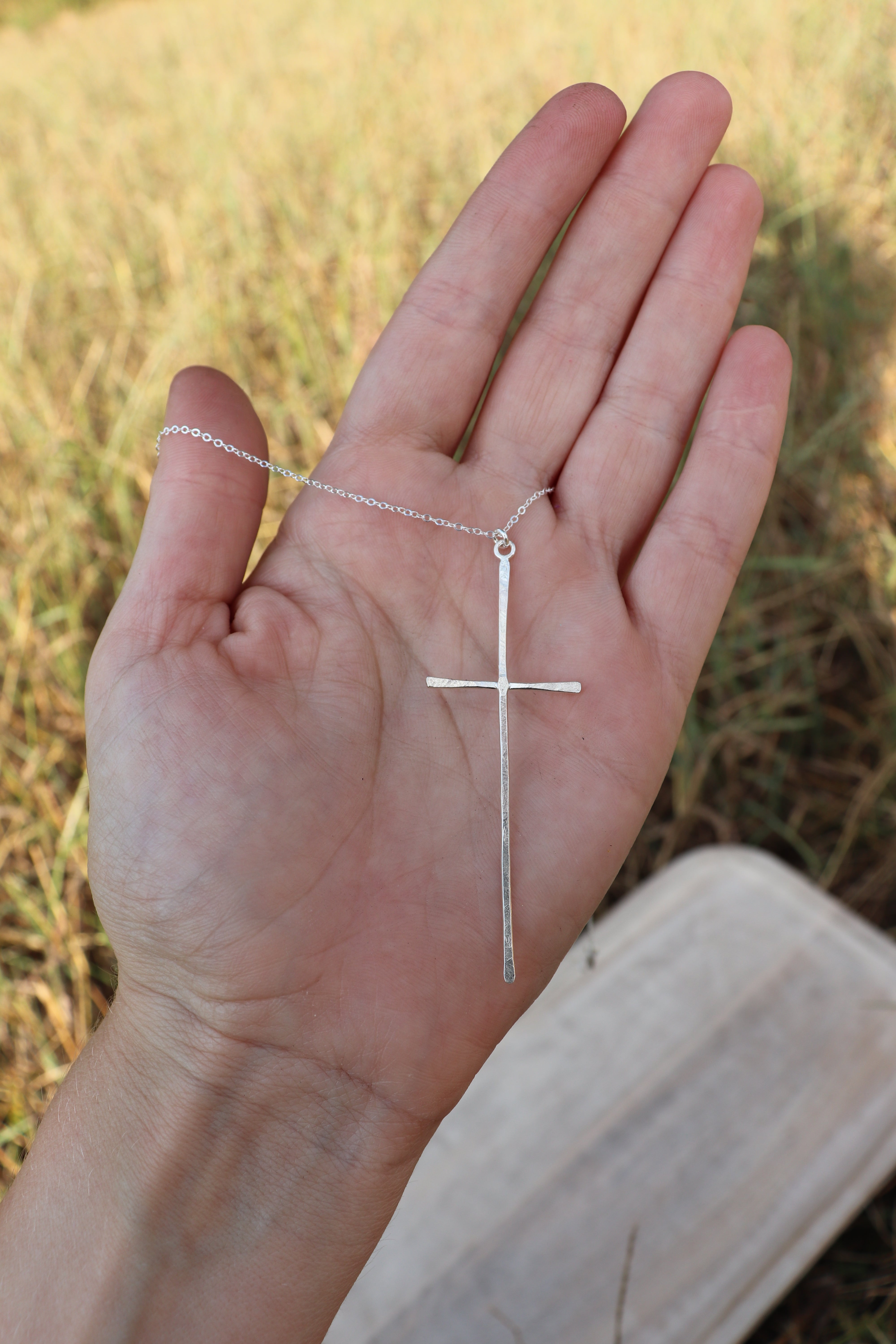 Simple Silver Cross Necklace