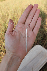 Simple Silver Cross Necklace