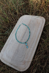 Turquoise Pendant Beaded Necklace (no. 12)
