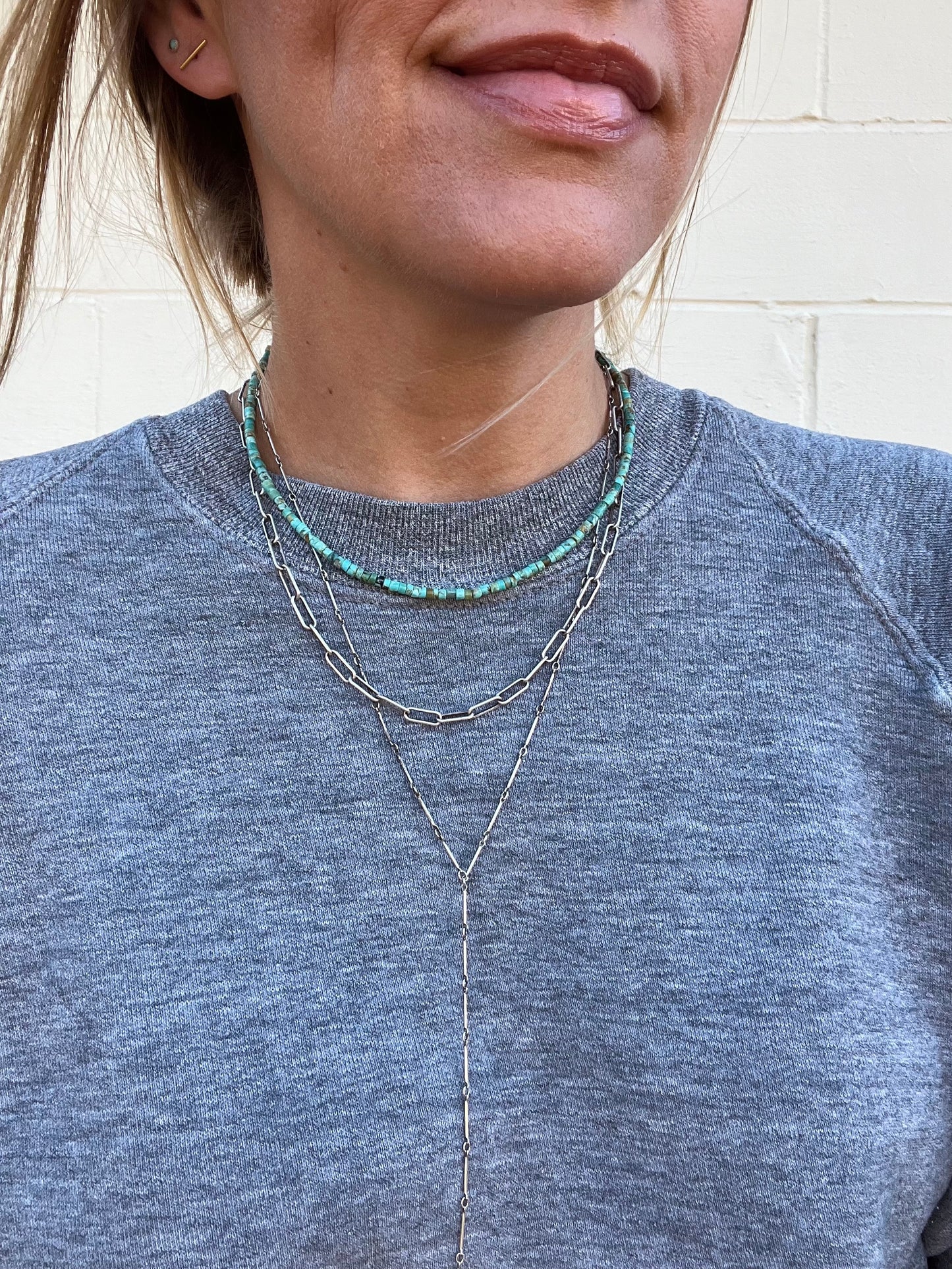 Silver Paperclip Layering Chain