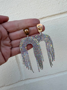 Giddy Up Sparkle Stud Earrings - Gold Hat