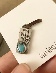 Pet ID Tag with turquoise